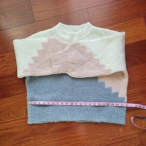 She + Sky Pastel Colorblock Turtleneck Sweater